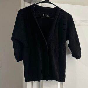 New Directions Black Ribbed Cardigan